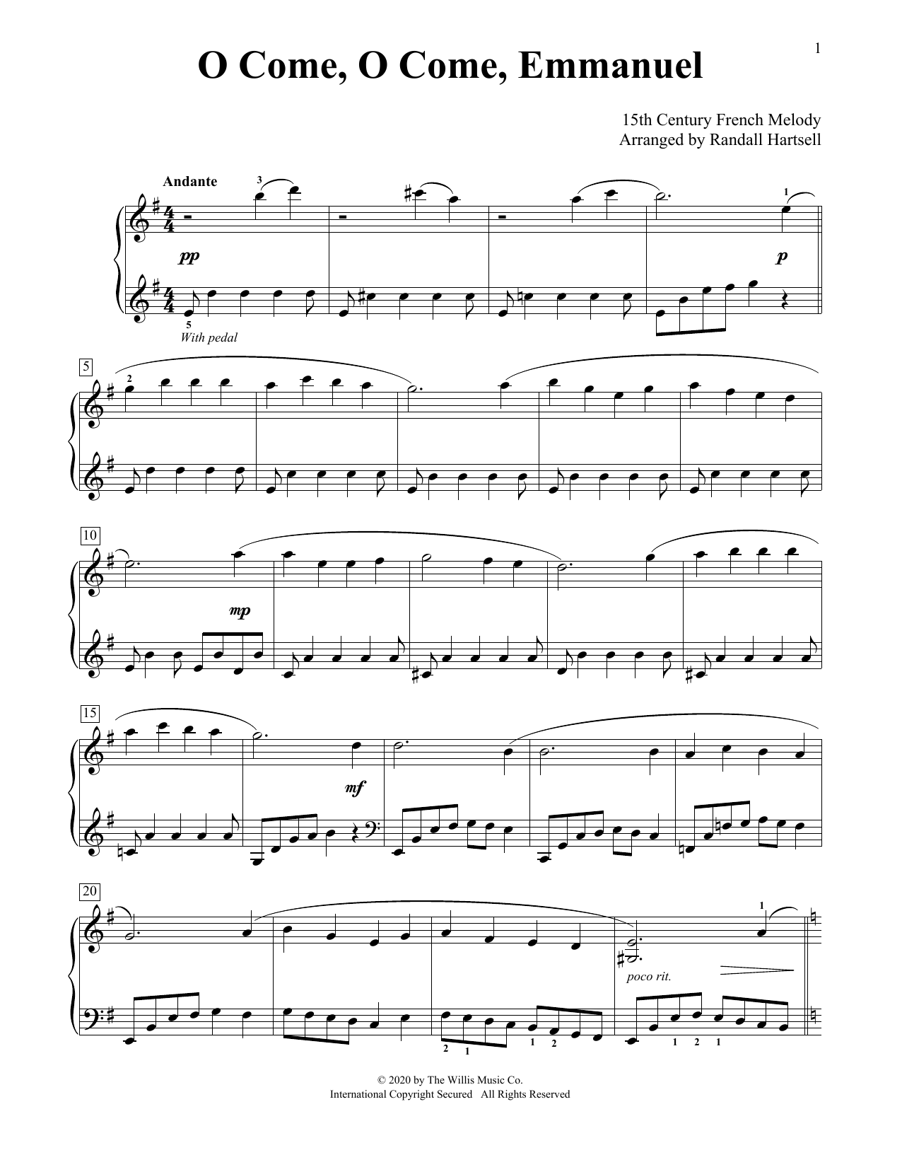 Learn to play 15th Century French Melody O Come, O Come, Emmanuel (arr. Randall Hartsell) sheet music for Educational Piano in minutes. 15th Century French Melody O Come, O Come, Emmanuel (arr. Randall Hartsell) sheet music preview music notes and score for Educational Piano including 3 page(s)