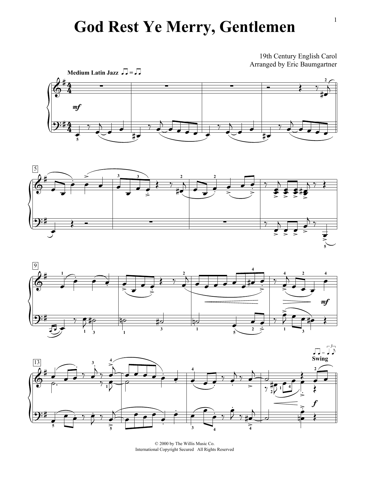 Traditional Carol God Rest Ye Merry, Gentlemen sheet music preview music notes and score for Easy Piano including 4 page(s)