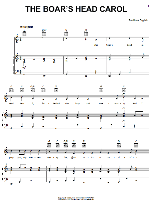 Learn to play 19th Century English Carol The Boar's Head Carol sheet music for Trombone in minutes. 19th Century English Carol The Boar's Head Carol sheet music preview music notes and score for Trombone including 1 page(s)