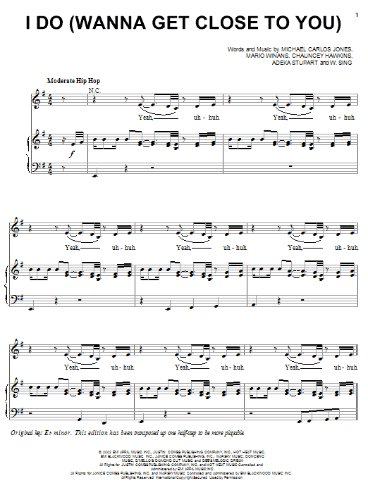Learn to play 3LW I Do (Wanna Get Close To You) (feat. P. Diddy & Loon) sheet music for Piano, Vocal & Guitar (Right-Hand Melody) in minutes. 3LW I Do (Wanna Get Close To You) (feat. P. Diddy & Loon) sheet music preview music notes and score for Piano, Vocal & Guitar (Right-Hand Melody) including 8 page(s)