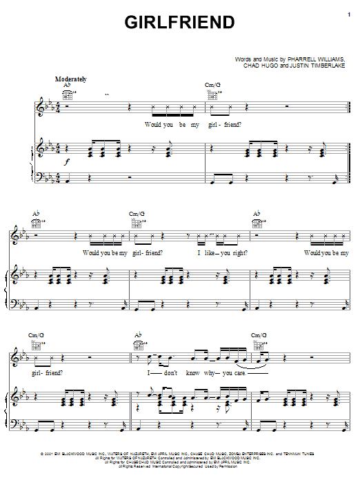 Learn to play 'N Sync Girlfriend sheet music for Piano, Vocal & Guitar (Right-Hand Melody) in minutes. 'N Sync Girlfriend sheet music notes and chords