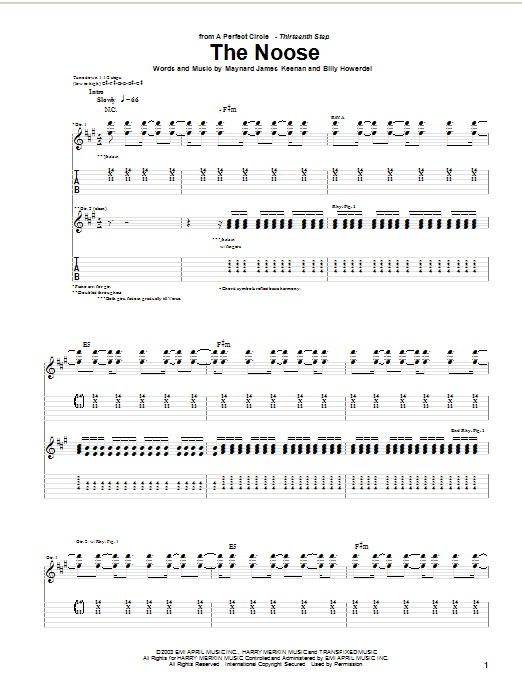 Learn to play A Perfect Circle The Noose sheet music for Guitar Tab in minutes. A Perfect Circle The Noose sheet music notes and chords