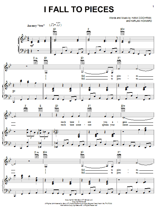 Learn to play Aaron Neville I Fall To Pieces sheet music for Piano, Vocal & Guitar (Right-Hand Melody) in minutes. Aaron Neville I Fall To Pieces sheet music notes and chords