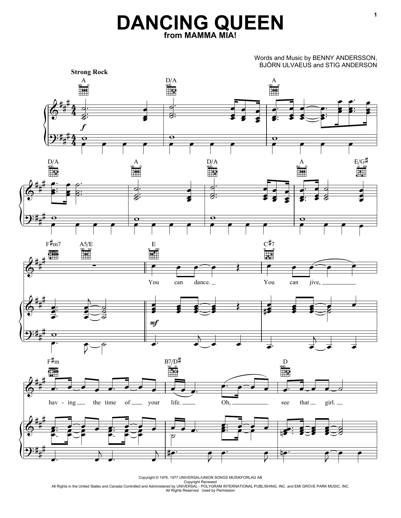 Learn to play ABBA Dancing Queen sheet music for Piano (Big Notes) in minutes. ABBA Dancing Queen sheet music preview music notes and score for Piano (Big Notes) including 9 page(s)