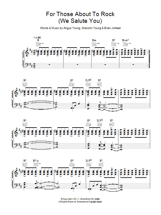 Learn to play AC/DC For Those About To Rock (We Salute You) sheet music for Bass Guitar Tab in minutes. AC/DC For Those About To Rock (We Salute You) sheet music preview music notes and score for Bass Guitar Tab including 12 page(s)