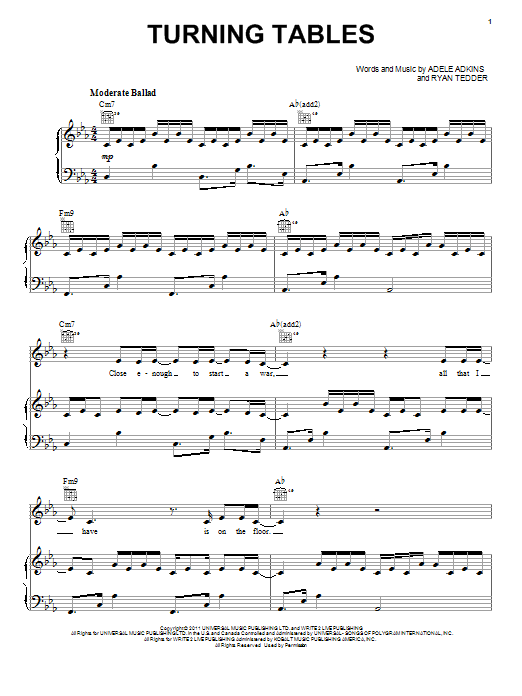 Adele Turning Tables sheet music preview music notes and score for Violin including 3 page(s)