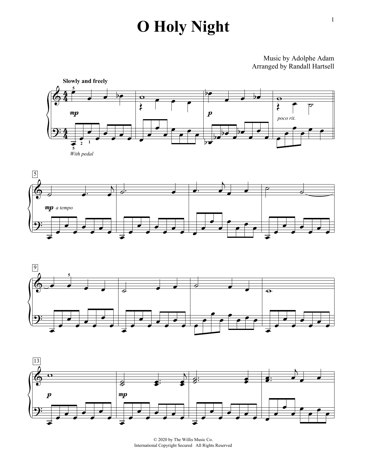 Learn to play Adolphe Adam O Holy Night (arr. Randall Hartsell) sheet music for Educational Piano in minutes. Adolphe Adam O Holy Night (arr. Randall Hartsell) sheet music preview music notes and score for Educational Piano including 5 page(s)
