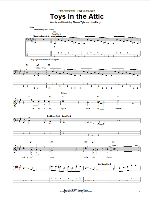 Learn to play Aerosmith Toys In The Attic sheet music for Bass Guitar Tab in minutes. Aerosmith Toys In The Attic sheet music preview music notes and score for Bass Guitar Tab including 7 page(s)