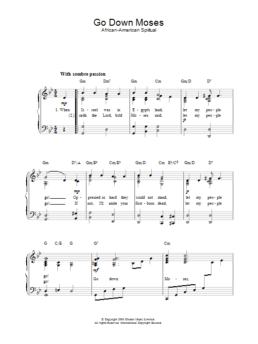 Learn to play Traditional Go Down Moses sheet music for Ukulele with strumming patterns in minutes. Traditional Go Down Moses sheet music preview music notes and score for Ukulele with strumming patterns including 2 page(s)