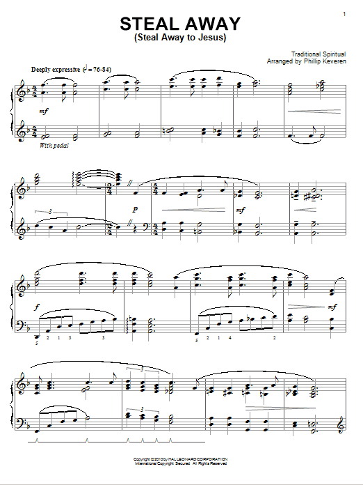 Learn to play African-American Spiritual Steal Away (Steal Away To Jesus) sheet music for Piano in minutes. African-American Spiritual Steal Away (Steal Away To Jesus) sheet music notes and chords