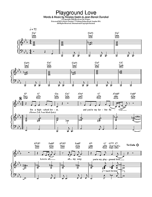 Learn to play Air Playground Love (from The Virgin Suicides) sheet music for Piano, Vocal & Guitar in minutes. Air Playground Love (from The Virgin Suicides) sheet music notes and chords