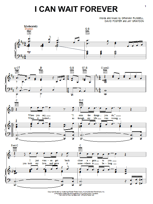 Learn to play Air Supply I Can Wait Forever sheet music for Piano, Vocal & Guitar (Right-Hand Melody) in minutes. Air Supply I Can Wait Forever sheet music preview music notes and score for Piano, Vocal & Guitar (Right-Hand Melody) including 7 page(s)