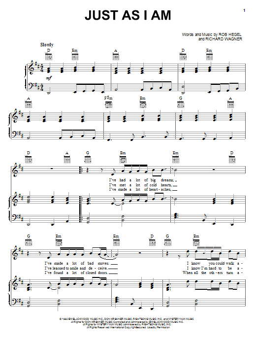 Learn to play Air Supply Just As I Am sheet music for Piano, Vocal & Guitar (Right-Hand Melody) in minutes. Air Supply Just As I Am sheet music preview music notes and score for Piano, Vocal & Guitar (Right-Hand Melody) including 5 page(s)