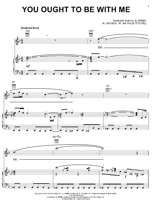 Learn to play Al Green You Ought To Be With Me sheet music for Piano, Vocal & Guitar (Right-Hand Melody) in minutes. Al Green You Ought To Be With Me sheet music notes and chords