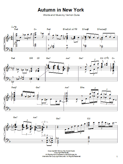 Learn to play Al Haig Autumn In New York sheet music for Piano in minutes. Al Haig Autumn In New York sheet music preview music notes and score for Piano including 10 page(s)