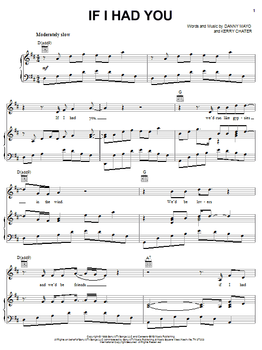 Alabama If I Had You sheet music preview music notes and score for Piano, Vocal & Guitar (Right-Hand Melody) including 4 page(s)