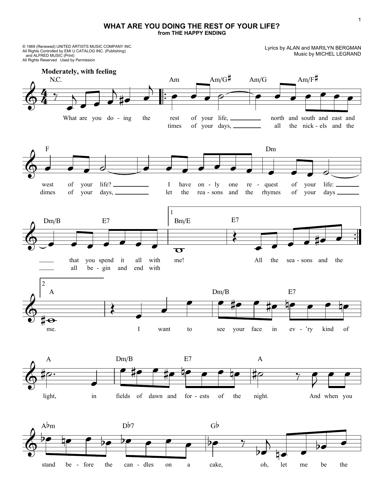 Learn to play Mel Torme What Are You Doing The Rest Of Your Life? sheet music for Piano, Vocal & Guitar (Right-Hand Melody) in minutes. Mel Torme What Are You Doing The Rest Of Your Life? sheet music preview music notes and score for Piano, Vocal & Guitar (Right-Hand Melody) including 4 page(s)