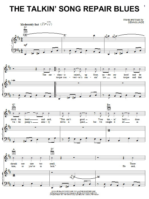 Learn to play Alan Jackson The Talkin' Song Repair Blues sheet music for Piano, Vocal & Guitar (Right-Hand Melody) in minutes. Alan Jackson The Talkin' Song Repair Blues sheet music notes and chords