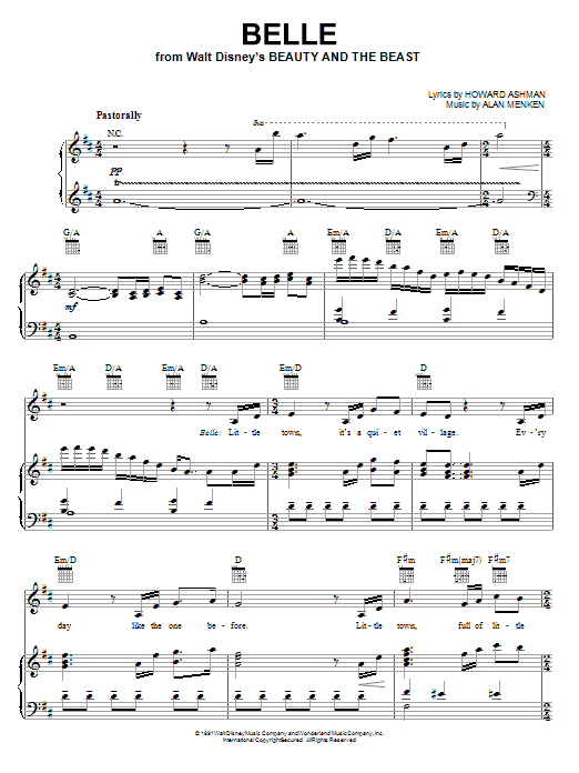 Learn to play Alan Menken Belle (from Beauty and The Beast) sheet music for E-Z Play Today in minutes. Alan Menken Belle (from Beauty and The Beast) sheet music preview music notes and score for E-Z Play Today including 11 page(s)
