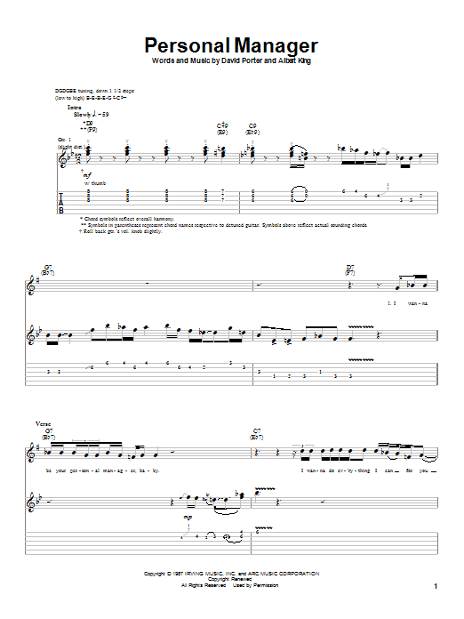 Learn to play Albert King Personal Manager sheet music for Guitar Tab in minutes. Albert King Personal Manager sheet music notes and chords