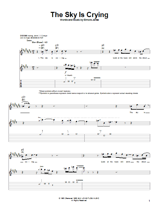 Learn to play Albert King The Sky Is Crying sheet music for Guitar Tab in minutes. Albert King The Sky Is Crying sheet music notes and chords