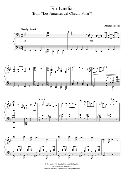 Learn to play Alberto Iglesias Fin-Landia (from Alberto Iglesias Fin-Landia (from