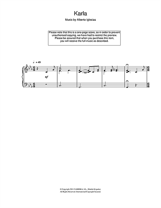 Learn to play Alberto Iglesias Karla sheet music for Piano in minutes. Alberto Iglesias Karla sheet music notes and chords