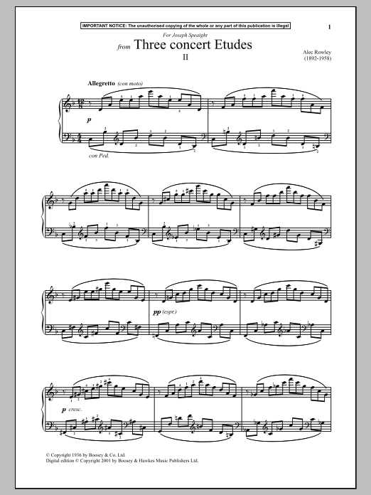 Learn to play Alec Rowley Three Concert Etudes, II. sheet music for Piano in minutes. Alec Rowley Three Concert Etudes, II. sheet music notes and chords