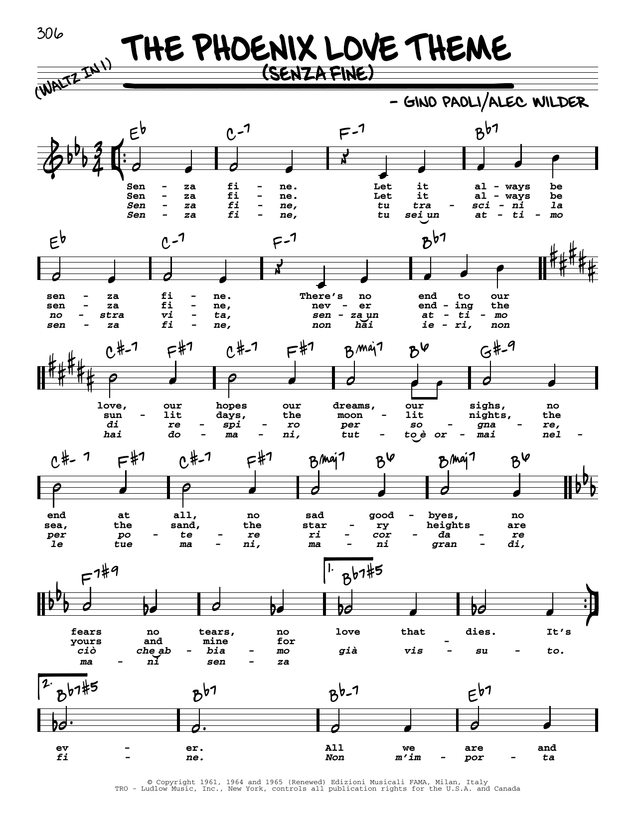Learn to play Alec Wilder The Phoenix Love Theme (Senza Fine) (High Voice) sheet music for Real Book – Melody, Lyrics & Chords in minutes. Alec Wilder The Phoenix Love Theme (Senza Fine) (High Voice) sheet music preview music notes and score for Real Book – Melody, Lyrics & Chords including 2 page(s)