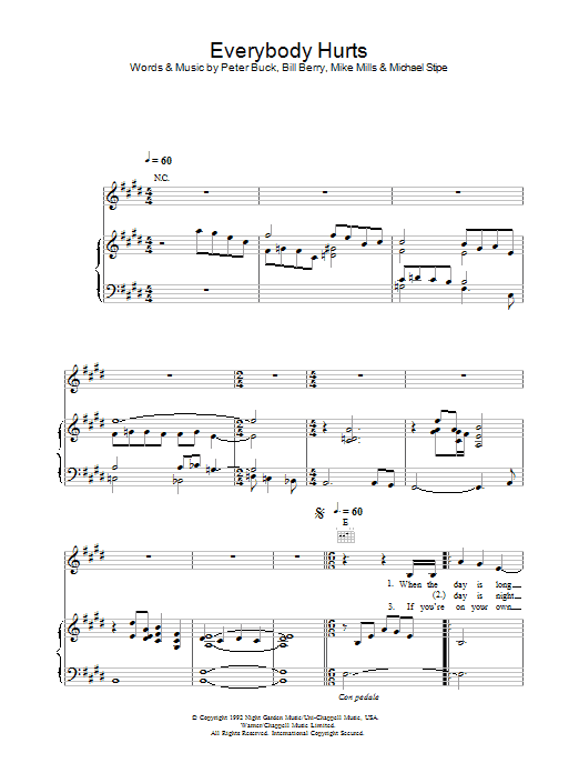 Learn to play Alex Parks Everybody Hurts sheet music for Piano, Vocal & Guitar in minutes. Alex Parks Everybody Hurts sheet music preview music notes and score for Piano, Vocal & Guitar including 6 page(s)