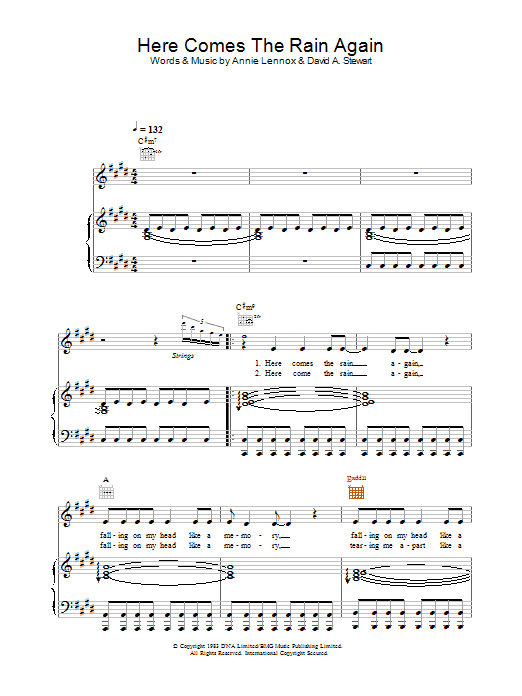 Learn to play Alex Parks Here Comes The Rain Again sheet music for Piano, Vocal & Guitar in minutes. Alex Parks Here Comes The Rain Again sheet music preview music notes and score for Piano, Vocal & Guitar including 4 page(s)