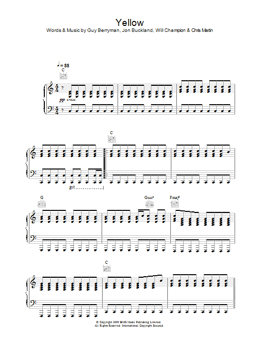 Learn to play Alex Parks Yellow sheet music for Piano, Vocal & Guitar in minutes. Alex Parks Yellow sheet music preview music notes and score for Piano, Vocal & Guitar including 5 page(s)