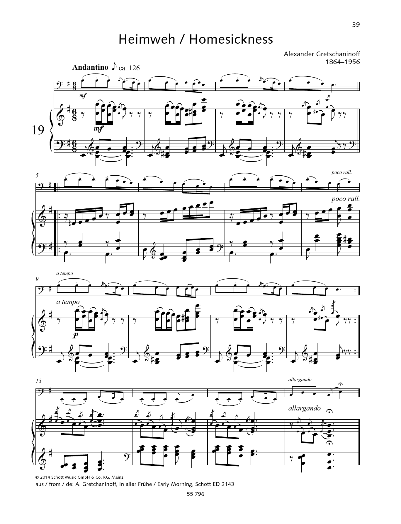 Learn to play Alexander Gretchaninoff Homesickness sheet music for String Solo in minutes. Alexander Gretchaninoff Homesickness sheet music preview music notes and score for String Solo including 2 page(s)