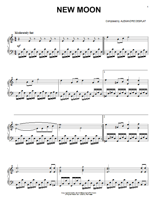 Learn to play Alexandre Desplat New Moon sheet music for Easy Piano in minutes. Alexandre Desplat New Moon sheet music preview music notes and score for Easy Piano including 4 page(s)