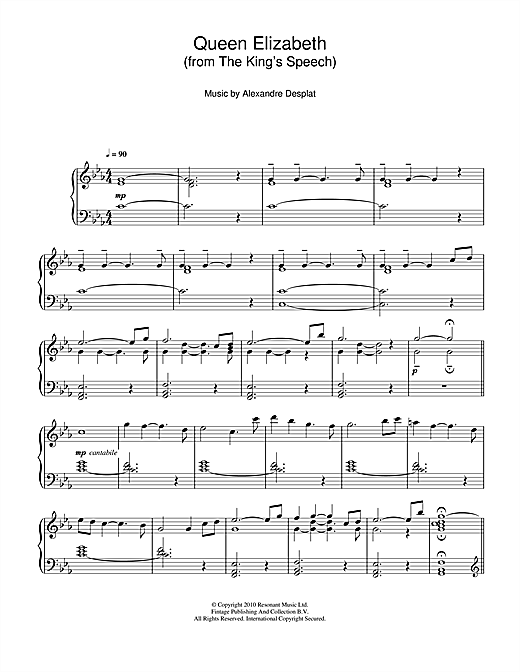 Learn to play Alexandre Desplat Queen Elizabeth (from The King's Speech) sheet music for Piano in minutes. Alexandre Desplat Queen Elizabeth (from The King's Speech) sheet music notes and chords