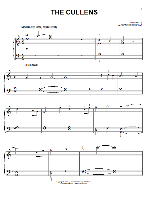 Learn to play Alexandre Desplat The Cullens sheet music for Piano in minutes. Alexandre Desplat The Cullens sheet music preview music notes and score for Piano including 5 page(s)