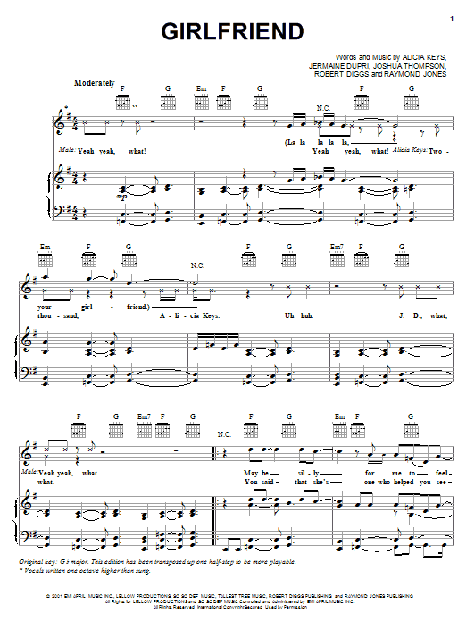 Learn to play Alicia Keys Girlfriend sheet music for Easy Piano in minutes. Alicia Keys Girlfriend sheet music notes and chords
