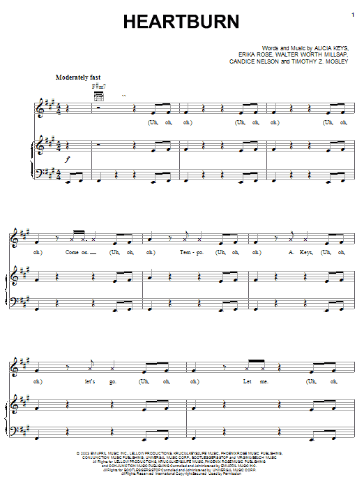 Learn to play Alicia Keys Heartburn sheet music for Piano, Vocal & Guitar (Right-Hand Melody) in minutes. Alicia Keys Heartburn sheet music preview music notes and score for Piano, Vocal & Guitar (Right-Hand Melody) including 9 page(s)