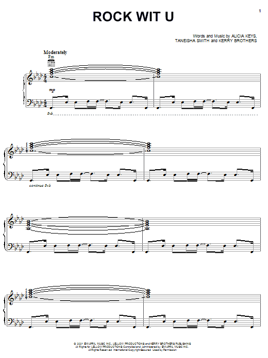 Learn to play Alicia Keys Rock Wit U sheet music for Easy Piano in minutes. Alicia Keys Rock Wit U sheet music preview music notes and score for Easy Piano including 8 page(s)