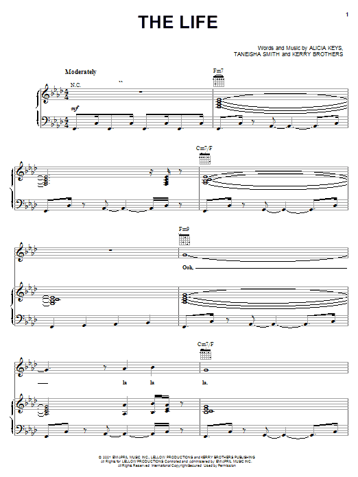 Learn to play Alicia Keys The Life sheet music for Easy Piano in minutes. Alicia Keys The Life sheet music notes and chords