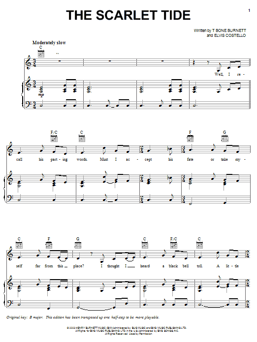 Learn to play Alison Krauss The Scarlet Tide sheet music for Piano, Vocal & Guitar (Right-Hand Melody) in minutes. Alison Krauss The Scarlet Tide sheet music preview music notes and score for Piano, Vocal & Guitar (Right-Hand Melody) including 4 page(s)