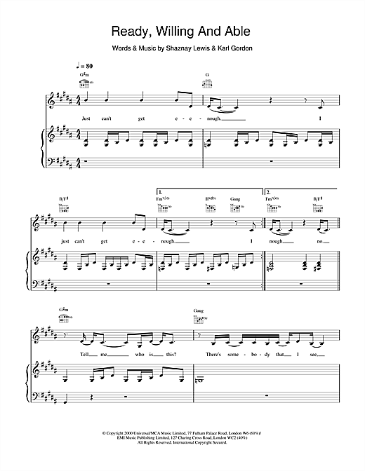 Learn to play All Saints Ready, Willing And Able sheet music for Piano, Vocal & Guitar in minutes. All Saints Ready, Willing And Able sheet music notes and chords