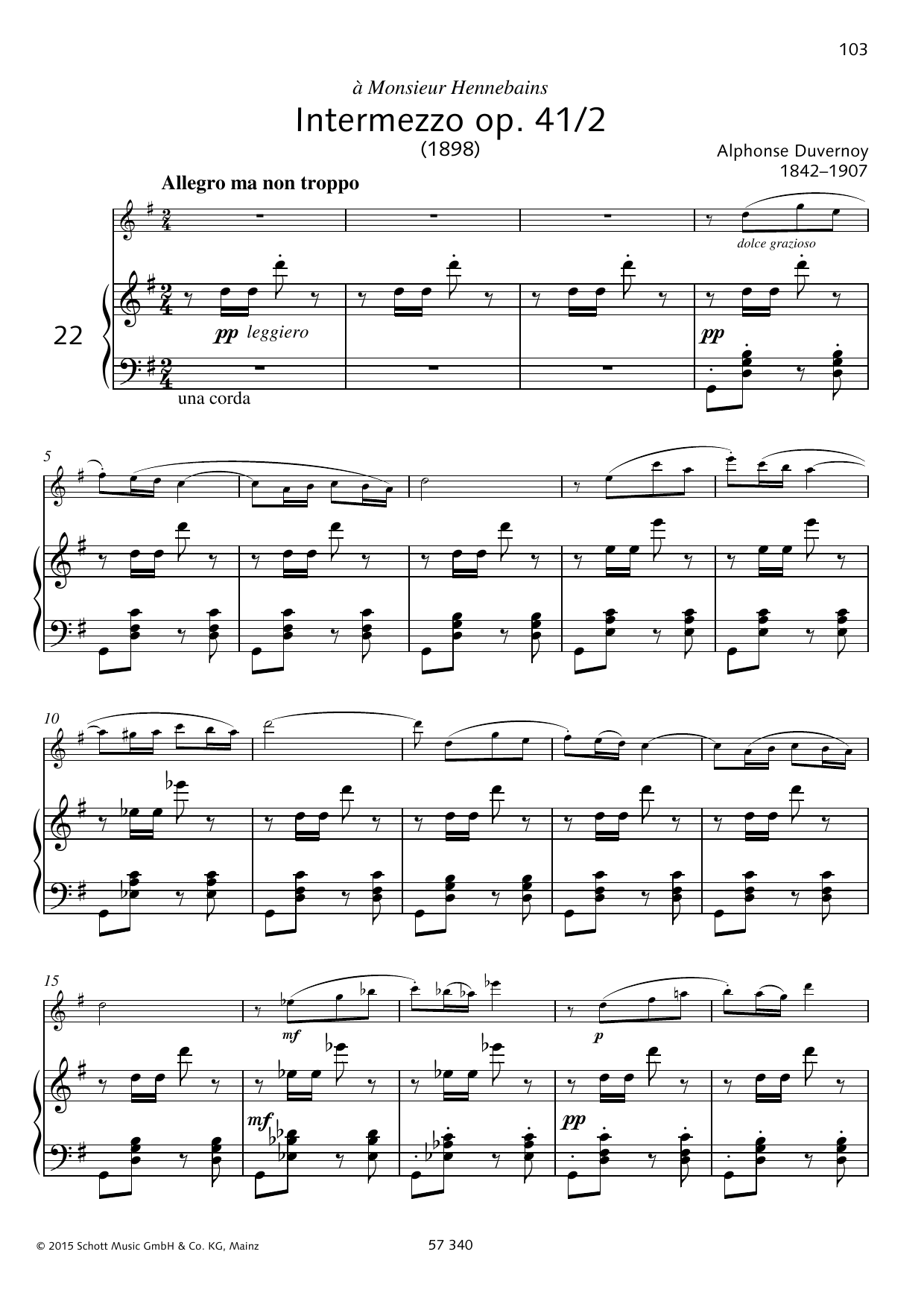 Learn to play Alphonse Duvernoy Intermezzo sheet music for Woodwind Solo in minutes. Alphonse Duvernoy Intermezzo sheet music preview music notes and score for Woodwind Solo including 8 page(s)