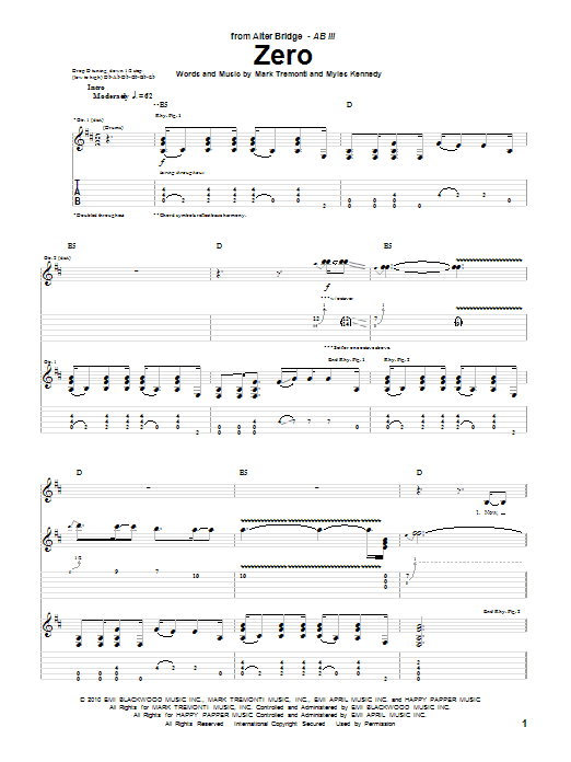 Learn to play Alter Bridge Zero sheet music for Guitar Tab in minutes. Alter Bridge Zero sheet music preview music notes and score for Guitar Tab including 11 page(s)