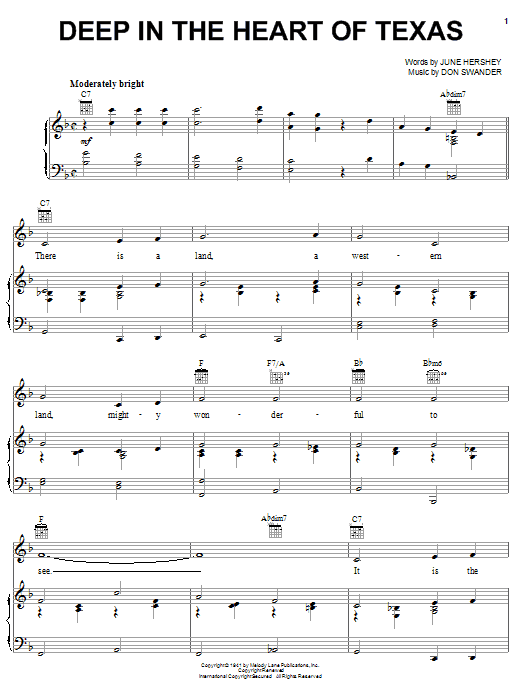 Learn to play Alvino Rey & His Orchestra Deep In The Heart Of Texas sheet music for Easy Guitar Tab in minutes. Alvino Rey & His Orchestra Deep In The Heart Of Texas sheet music preview music notes and score for Easy Guitar Tab including 2 page(s)