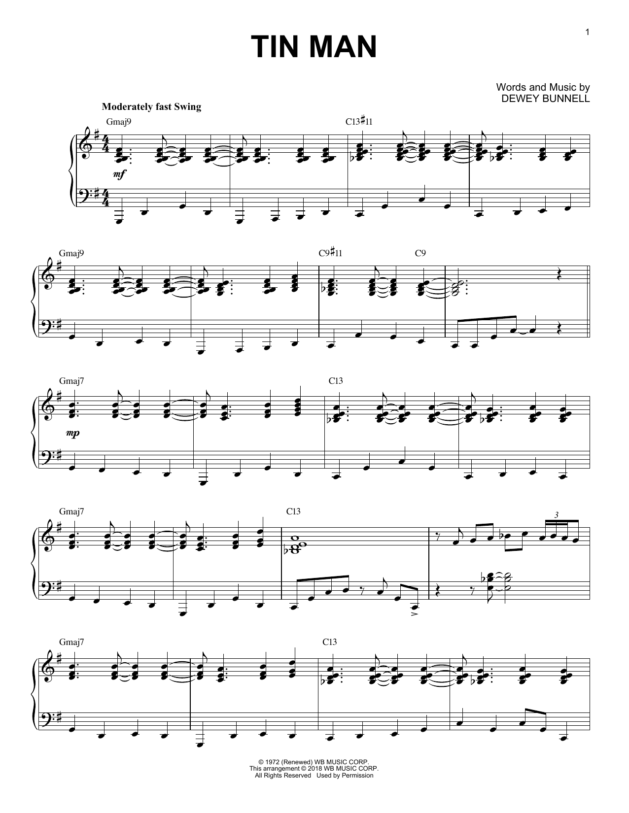 Learn to play America Tin Man sheet music for Piano in minutes. America Tin Man sheet music notes and chords