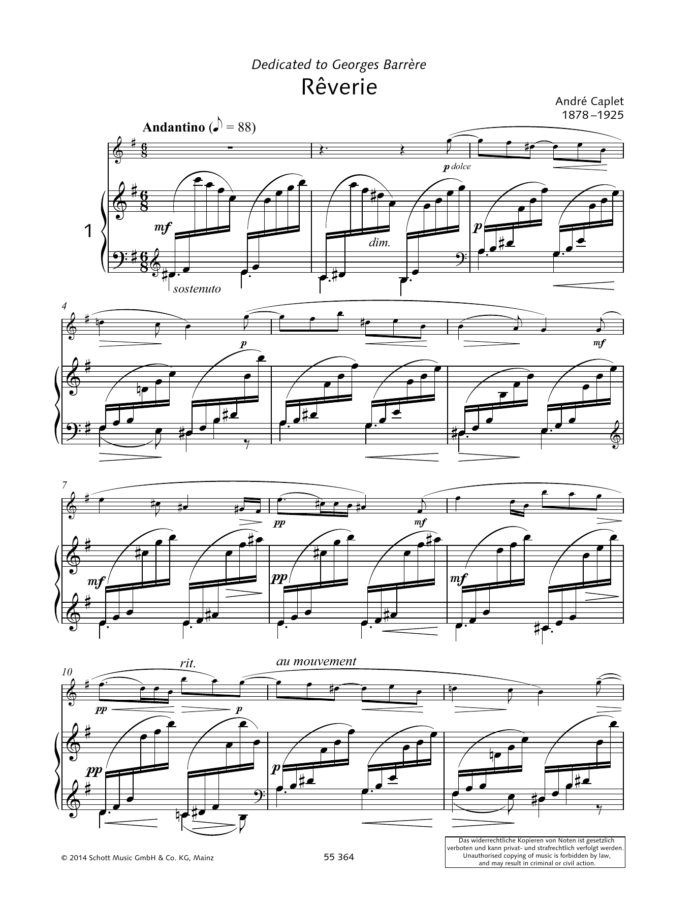 Learn to play André Caplet Reverie sheet music for Woodwind Solo in minutes. André Caplet Reverie sheet music preview music notes and score for Woodwind Solo including 8 page(s)