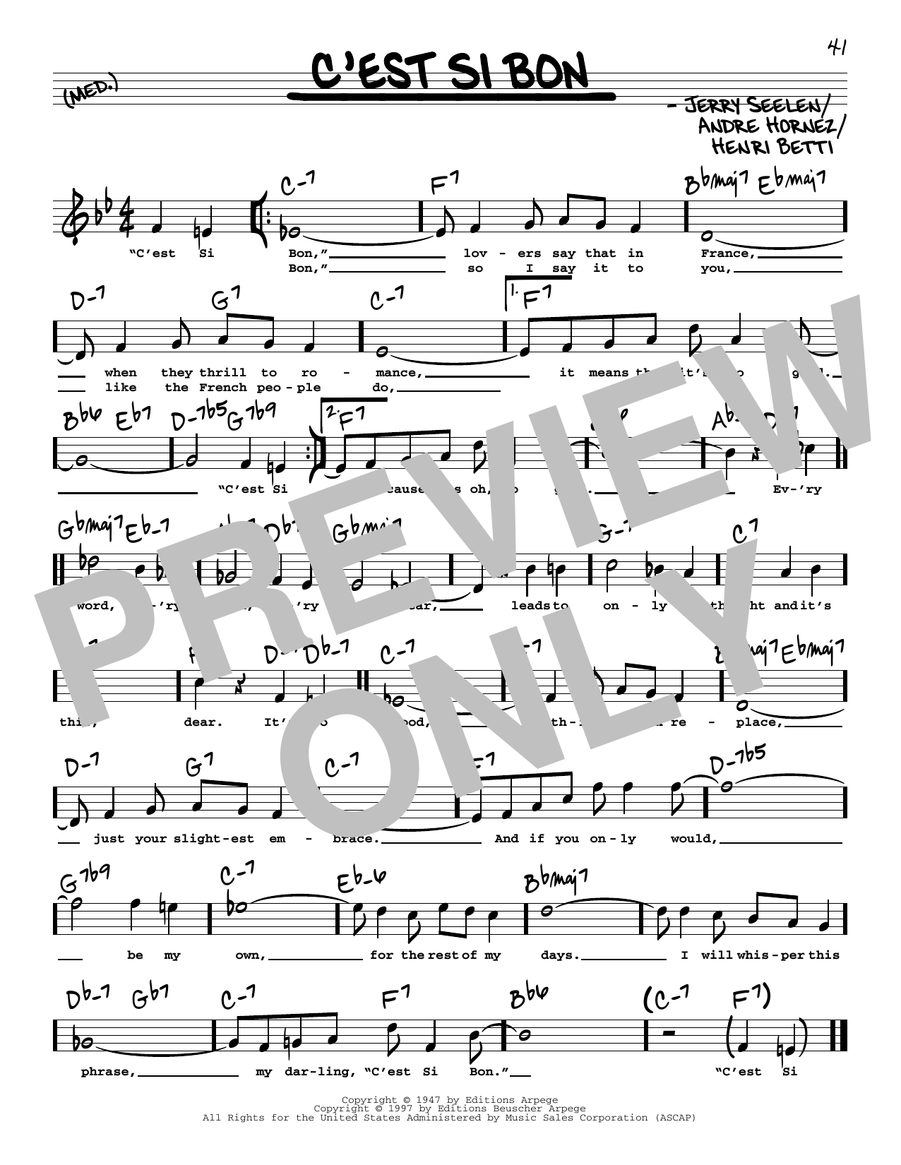Learn to play Andre Hornez C'est Si Bon (High Voice) sheet music for Real Book – Melody, Lyrics & Chords in minutes. Andre Hornez C'est Si Bon (High Voice) sheet music preview music notes and score for Real Book – Melody, Lyrics & Chords including 1 page(s)