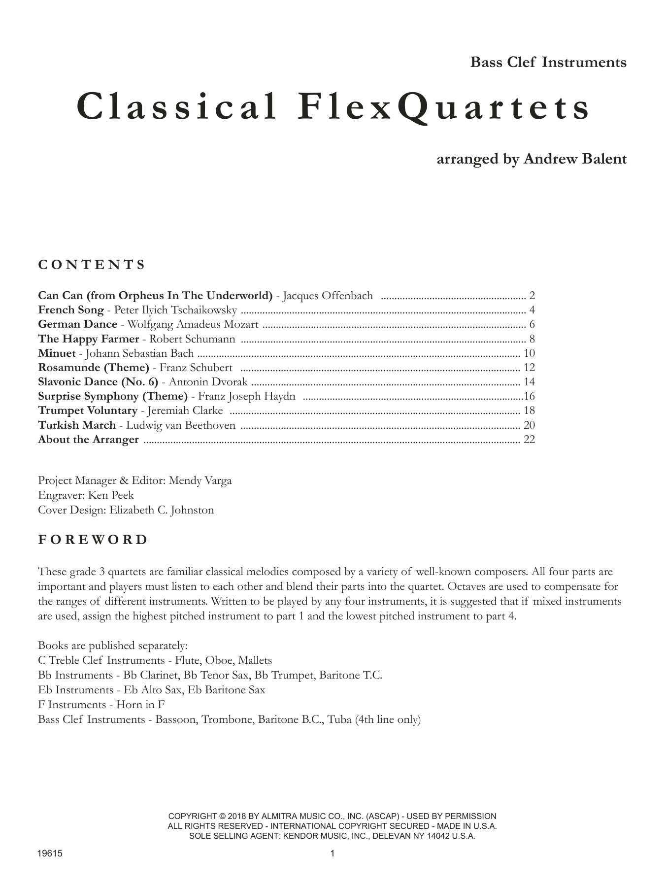 Learn to play Andrew Balent Classical Flexquartets - Bass Clef Instruments sheet music for Brass Ensemble in minutes. Andrew Balent Classical Flexquartets - Bass Clef Instruments sheet music preview music notes and score for Brass Ensemble including 22 page(s)