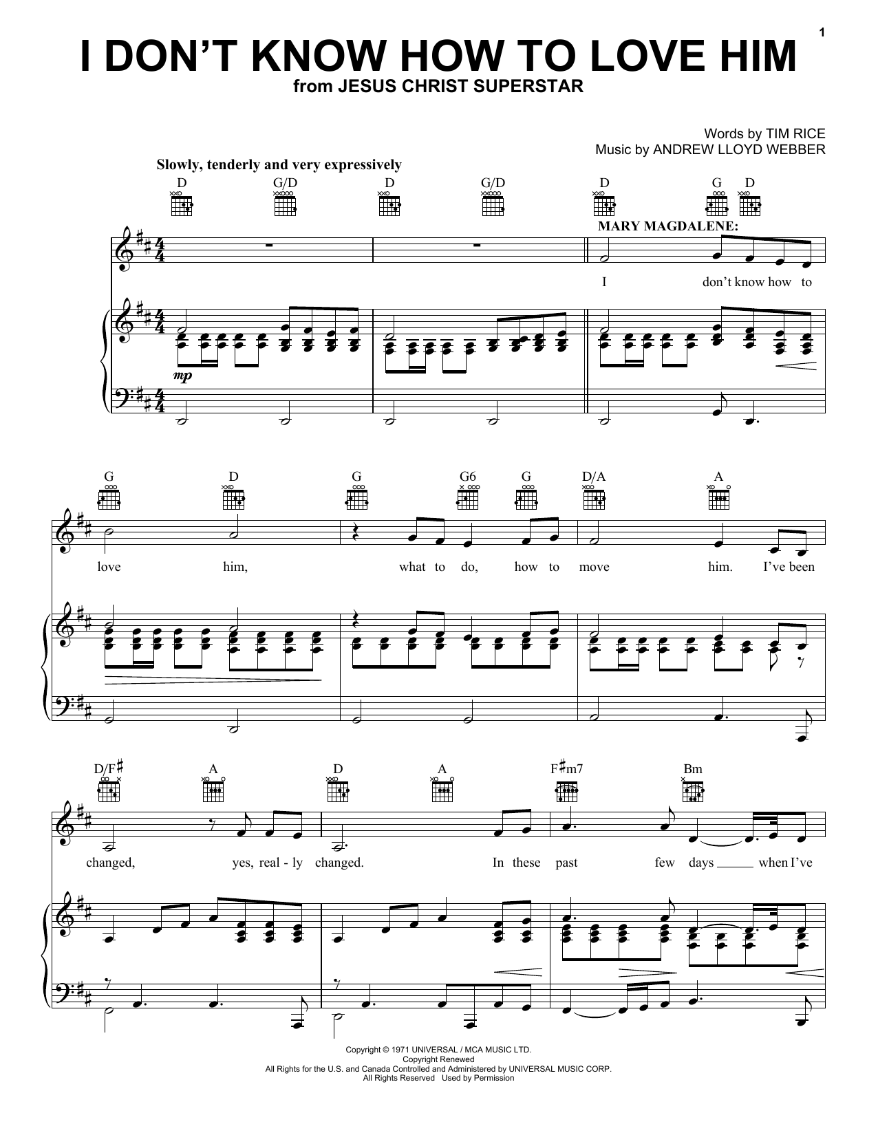 Learn to play Andrew Lloyd Webber I Don't Know How To Love Him sheet music for Piano, Vocal & Guitar (Right-Hand Melody) in minutes. Andrew Lloyd Webber I Don't Know How To Love Him sheet music preview music notes and score for Piano, Vocal & Guitar (Right-Hand Melody) including 4 page(s)